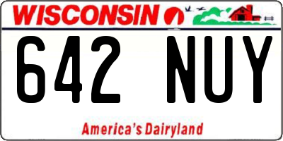 WI license plate 642NUY