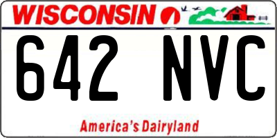 WI license plate 642NVC