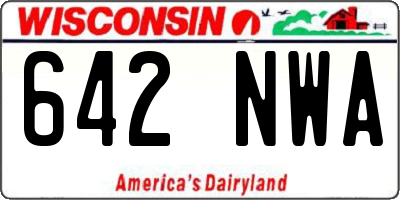 WI license plate 642NWA