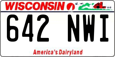 WI license plate 642NWI