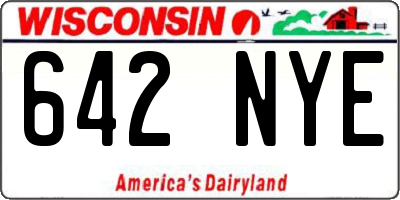 WI license plate 642NYE