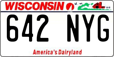 WI license plate 642NYG