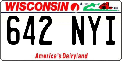 WI license plate 642NYI