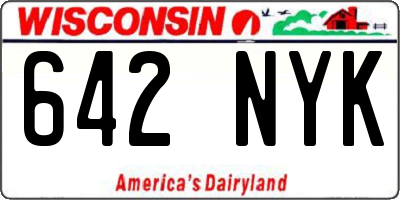 WI license plate 642NYK
