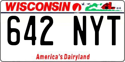 WI license plate 642NYT