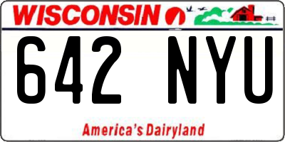 WI license plate 642NYU