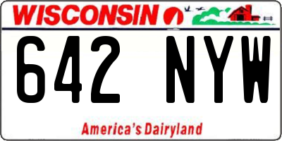 WI license plate 642NYW