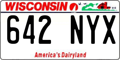 WI license plate 642NYX
