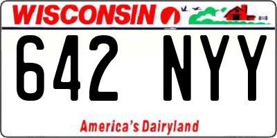 WI license plate 642NYY