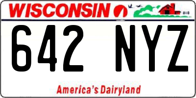 WI license plate 642NYZ