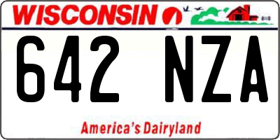 WI license plate 642NZA