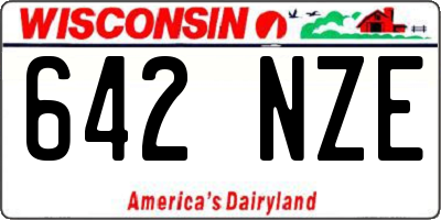 WI license plate 642NZE