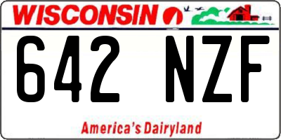 WI license plate 642NZF