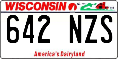 WI license plate 642NZS