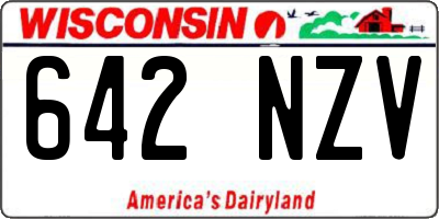 WI license plate 642NZV