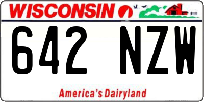 WI license plate 642NZW
