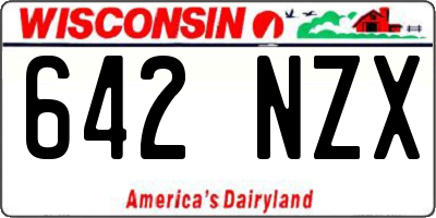 WI license plate 642NZX