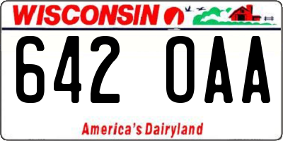 WI license plate 642OAA
