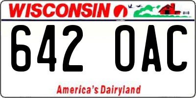 WI license plate 642OAC