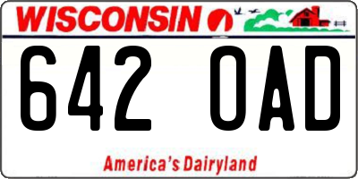 WI license plate 642OAD