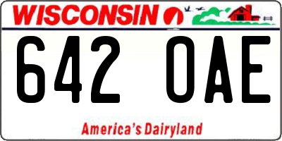 WI license plate 642OAE