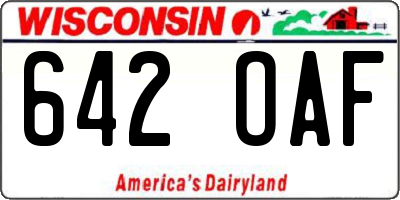 WI license plate 642OAF