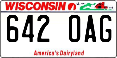 WI license plate 642OAG