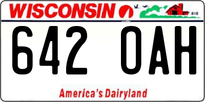 WI license plate 642OAH