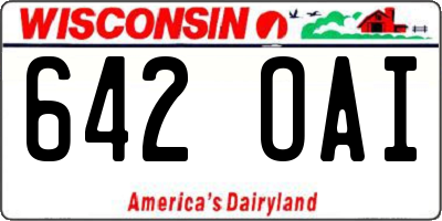 WI license plate 642OAI