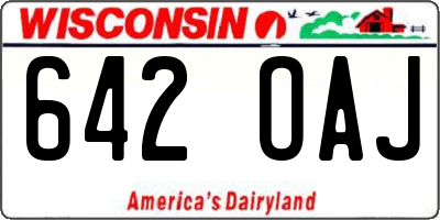 WI license plate 642OAJ
