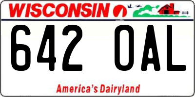 WI license plate 642OAL