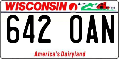 WI license plate 642OAN