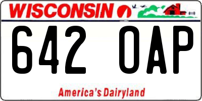 WI license plate 642OAP