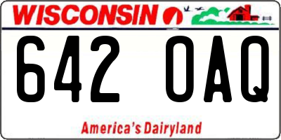 WI license plate 642OAQ