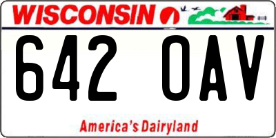 WI license plate 642OAV