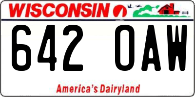 WI license plate 642OAW