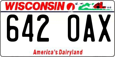 WI license plate 642OAX