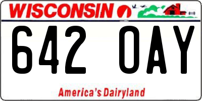 WI license plate 642OAY