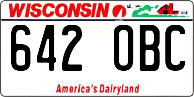 WI license plate 642OBC