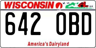 WI license plate 642OBD