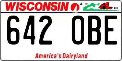 WI license plate 642OBE