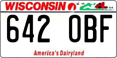 WI license plate 642OBF