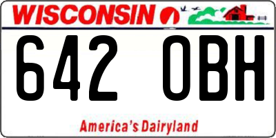 WI license plate 642OBH