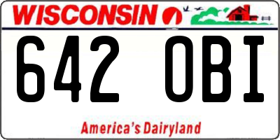 WI license plate 642OBI