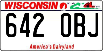 WI license plate 642OBJ