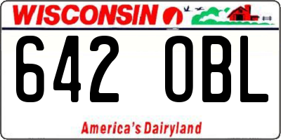 WI license plate 642OBL
