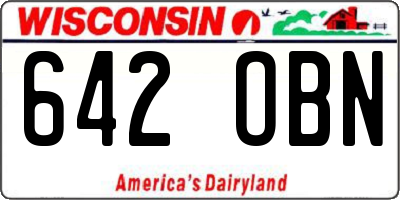 WI license plate 642OBN