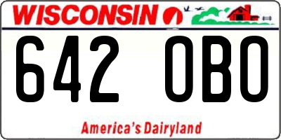 WI license plate 642OBO