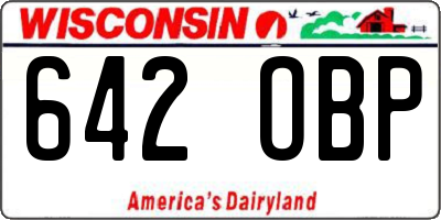 WI license plate 642OBP