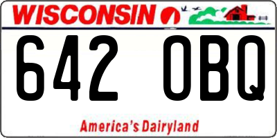 WI license plate 642OBQ